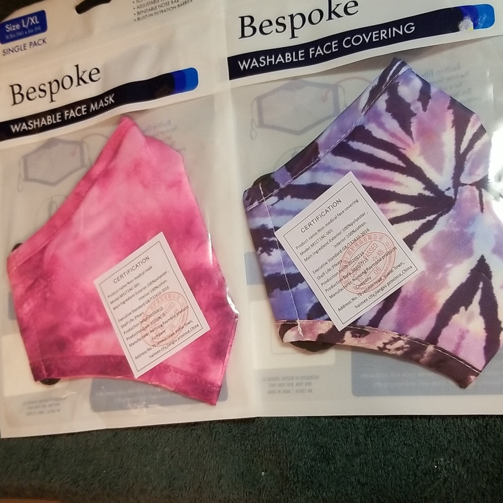 New tie dye face masks, washable size L